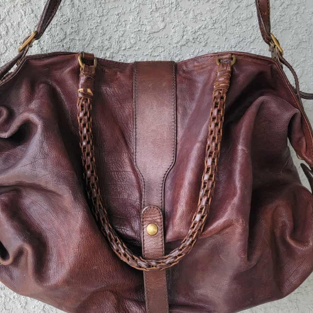 Elegant Brown Leather Hobo Bag
